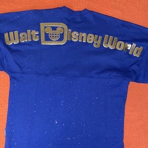 Disney Walt Disney World Spirit Jersey. Women’s XS. Blue & silver sparkles.